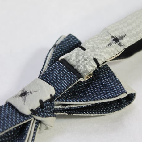 蝶ネクタイ　KIMONO fabric　十字絣