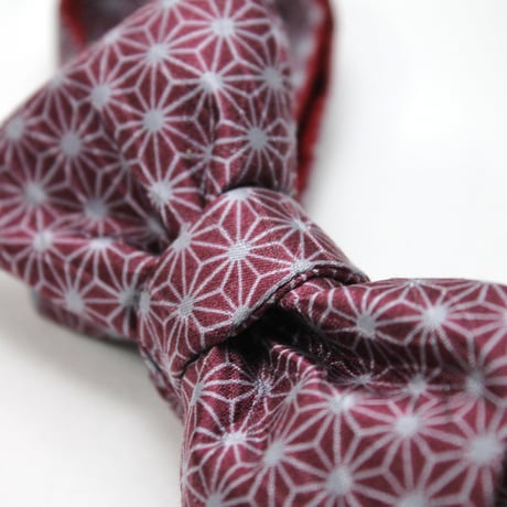蝶ネクタイ　KIMONO fabric　麻の葉文様 　上京蝶帯