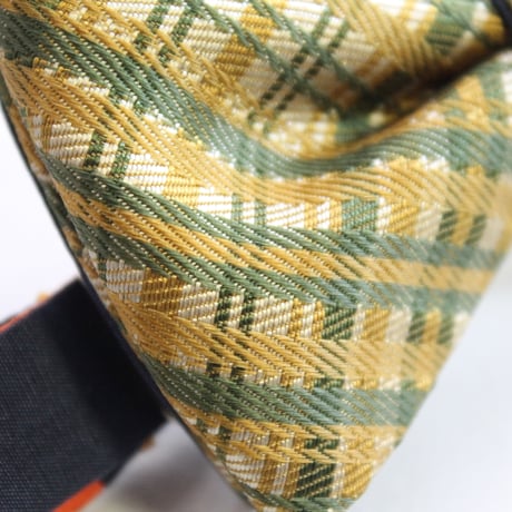 蝶ネクタイ　Noh fabric　佐々木能衣装　手織り　格子文様