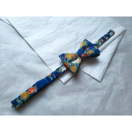 蝶ネクタイ　KIMONO fabric　型友禅　　上京蝶帯