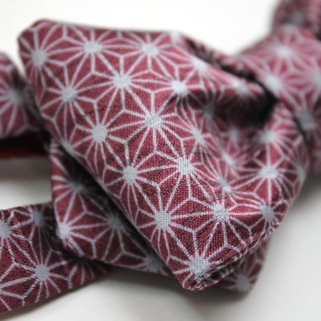 蝶ネクタイ　KIMONO fabric　麻の葉文様 　上京蝶帯