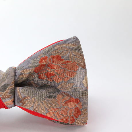 蝶ネクタイ　KIMONO fabric　西陣織 　紅葉　牡丹