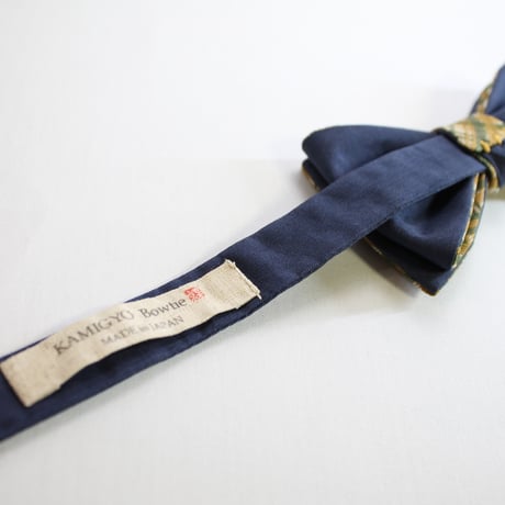 蝶ネクタイ　Noh fabric　佐々木能衣装　手織り　格子文様
