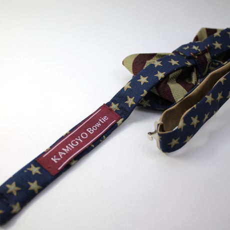 蝶ネクタイ　Import fabric　アメリカ国旗　イタリア製ビンテージファブリック　上京蝶帯 #880