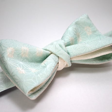 蝶ネクタイ　KIMONO fabric　麻の葉文様 　上京蝶帯 #398