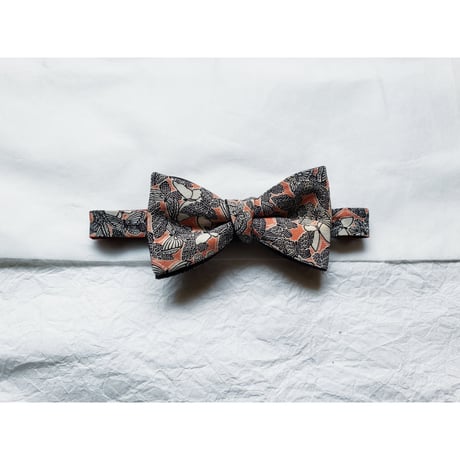 蝶ネクタイ　KIMONO fabric　型友禅　蝶々　上京蝶帯 #924