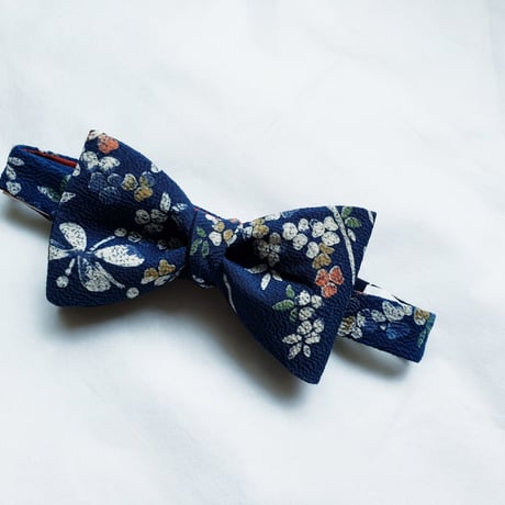 蝶ネクタイ　KIMONO fabric　型友禅　上京蝶帯 #889