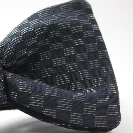 蝶ネクタイ　KIMONO fabric　紺地　市松文様　上京蝶帯
