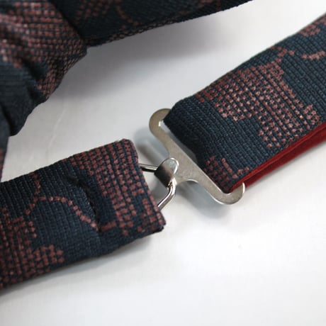 蝶ネクタイ　KIMONO fabric　銀杏唐草　印傳加工　上京蝶帯
