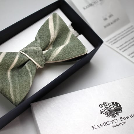 蝶ネクタイ　KIMONO fabric　友禅　縮緬　上京蝶帯 #434