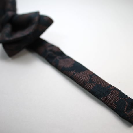 蝶ネクタイ　KIMONO fabric　銀杏唐草　印傳加工　上京蝶帯
