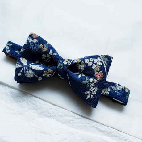 蝶ネクタイ　KIMONO fabric　型友禅　上京蝶帯 #889