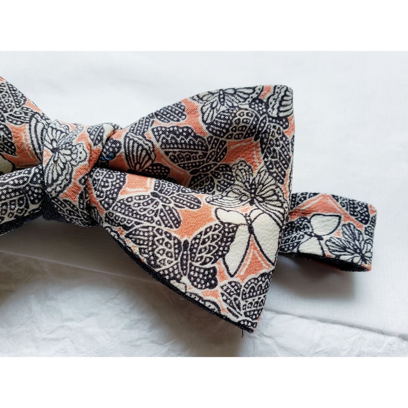 【附下】京友禅 創作 蝶×蔦 蝶ネクタイ KIMONO fabric 型友禅 蝶々 上京蝶帯 #924 | KAMIGYO