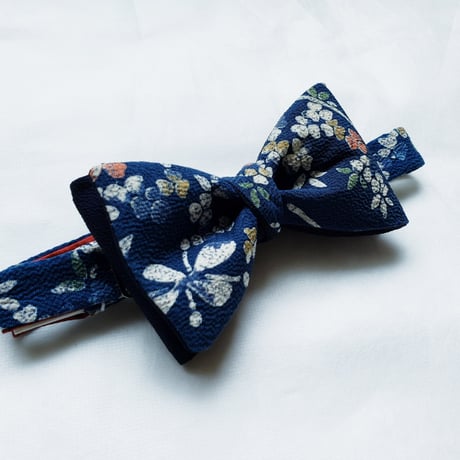 蝶ネクタイ　KIMONO fabric　型友禅　上京蝶帯 #889