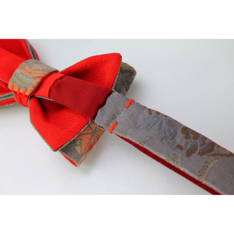 蝶ネクタイ　KIMONO fabric　西陣織 　紅葉　牡丹