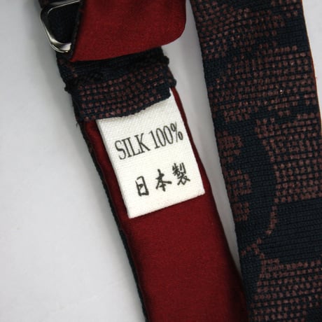 蝶ネクタイ　KIMONO fabric　銀杏唐草　印傳加工　上京蝶帯