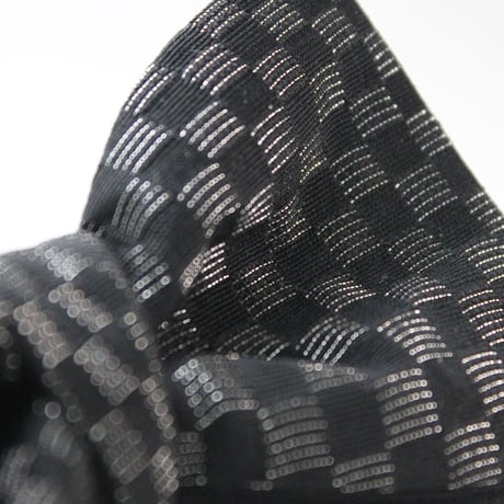 蝶ネクタイ　KIMONO fabric　黒地　市松文様　上京蝶帯 #625
