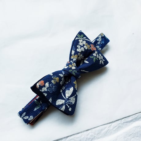 蝶ネクタイ　KIMONO fabric　型友禅　上京蝶帯 #889