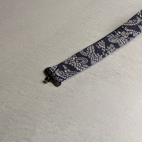 蝶ネクタイ　Noh fabric　型友禅　飛鶴文様