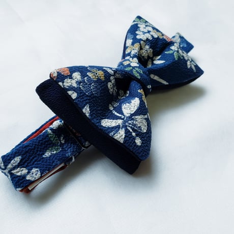 蝶ネクタイ　KIMONO fabric　型友禅　上京蝶帯 #889