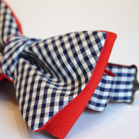 蝶ネクタイ Kids KIMONO fabric 弁慶格子  #kids004