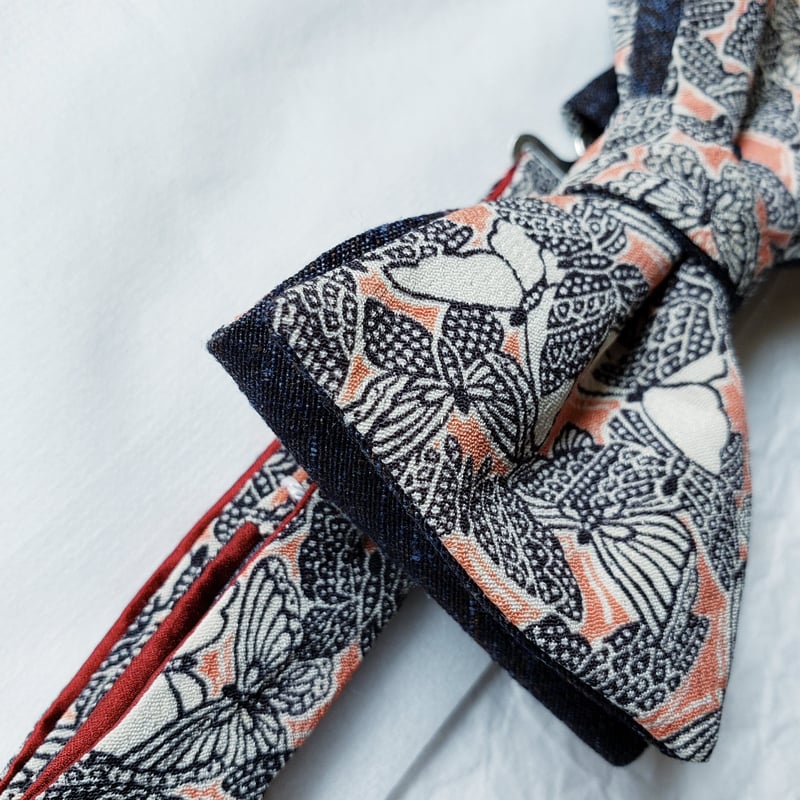 蝶ネクタイ KIMONO fabric 型友禅 蝶々 上京蝶帯 #924 | KAMIGYO