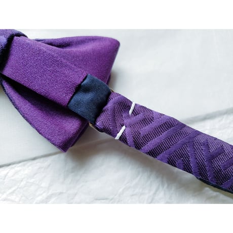 蝶ネクタイ　Noh fabric　紗綾形文様