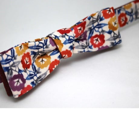 蝶ネクタイ　KIMONO fabric　型友禅　上京蝶帯 #368