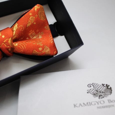 蝶ネクタイ　Noh fabric　金襴　宝尽くし文様　上京蝶帯 #360