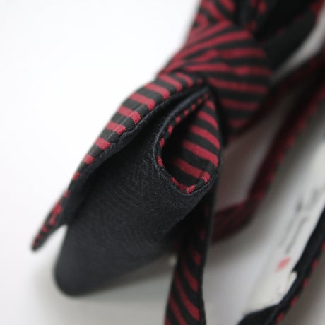 蝶ネクタイ　KIMONO fabric　縞　上京蝶帯 #581