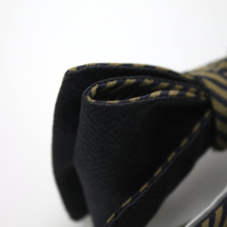 蝶ネクタイ　KIMONO fabric　縞　上京蝶帯