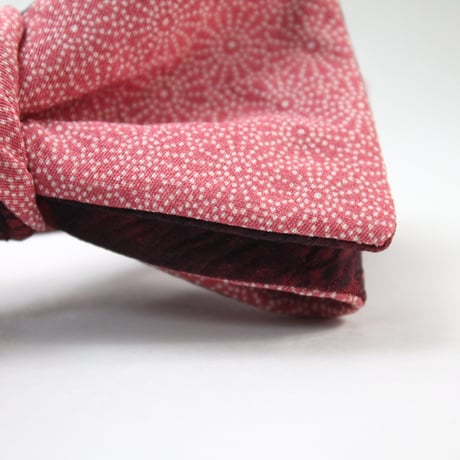 蝶ネクタイ　KIMONO fabric 　江戸小紋　菊文様　上京蝶帯