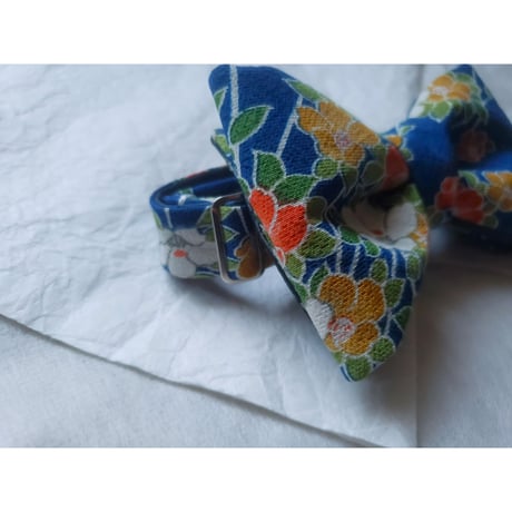 蝶ネクタイ　KIMONO fabric　型友禅　　上京蝶帯