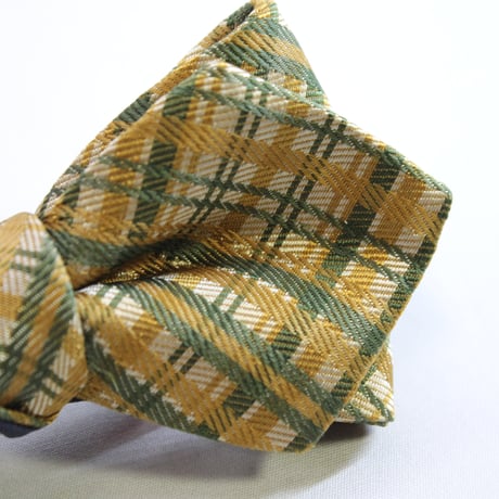 蝶ネクタイ　Noh fabric　佐々木能衣装　手織り　格子文様　 PT