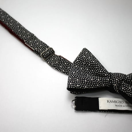 蝶ネクタイ　KIMONO fabric　型友禅　水玉模様　上京蝶帯 #596