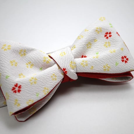 蝶ネクタイ　KIMONO fabric　桜文様　型友禅　上京蝶帯 #501