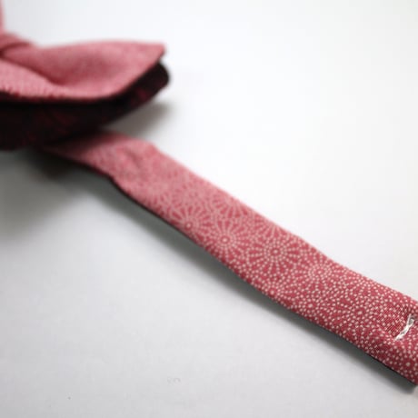 蝶ネクタイ　KIMONO fabric 　江戸小紋　菊文様　上京蝶帯