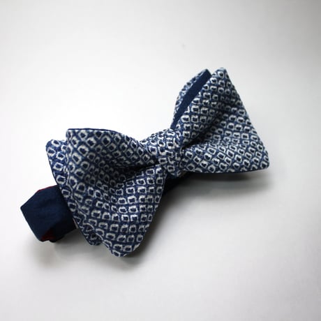蝶ネクタイ　KIMONO fabric　総絞り染　上京蝶帯
