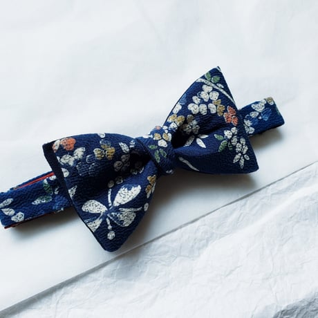 蝶ネクタイ　KIMONO fabric　型友禅　上京蝶帯 #889
