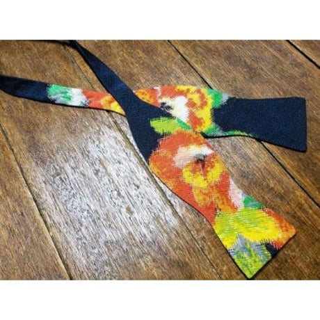 手結び蝶ネクタイ　 KIMONO fabric　大島紬　 #self004