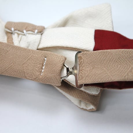 蝶ネクタイ　KIMONO fabric　亀甲文様 丹後ちりめん　上京蝶帯