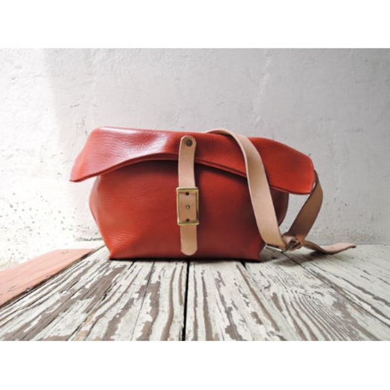 ORZO】 レザーバッグ ショルダーBAG メッセンジャー(S) レッド OR320
