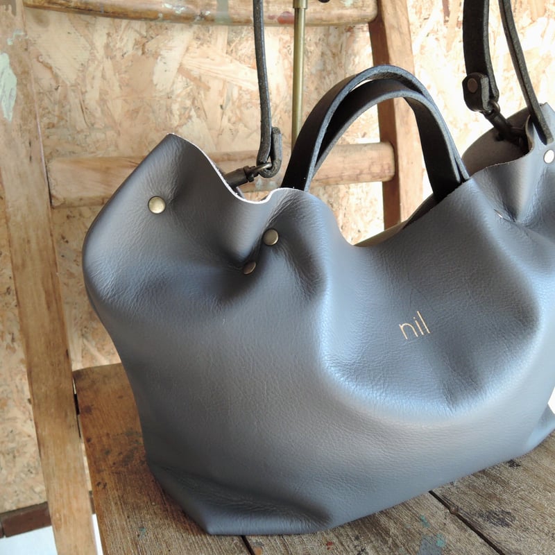 nil】金箔 箔押し レザー 2way トート ショルダーバッグ (S