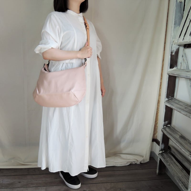 nil】レザー ワン ショルダー バッグ ベージュピンク nl-027 S nil】レザー ワン ショルダー バッグ ベージュピンク nl-027 S