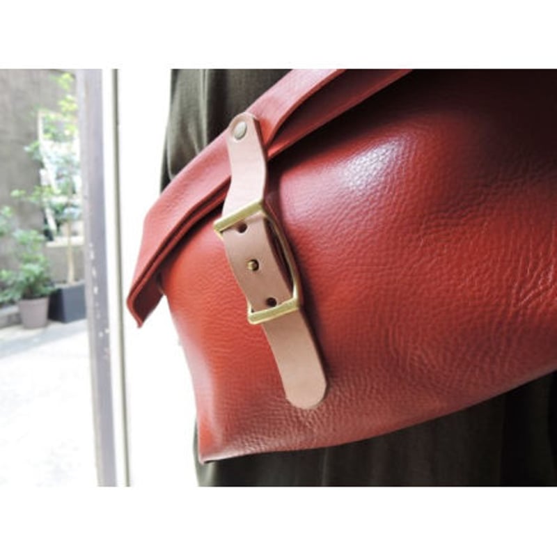 ORZO】 レザーバッグ ショルダーBAG メッセンジャー(S) レッド