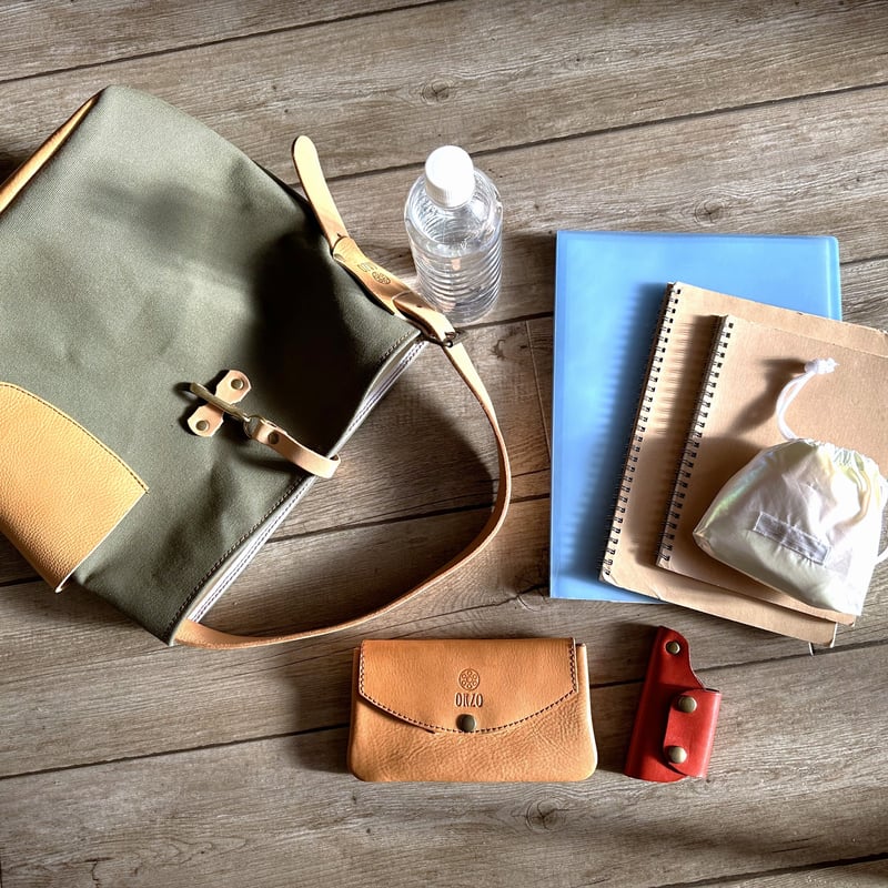 ≪web限定≫ 【ORZO】8号帆布＆ヌメ革 ワンショルダートート BAG A4
