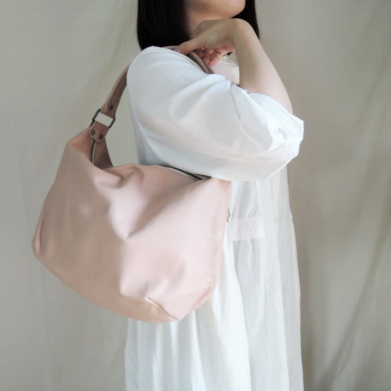 nil】レザー ワン ショルダー バッグ ベージュピンク nl-027 S nil】レザー ワン ショルダー バッグ ベージュピンク nl-027 S