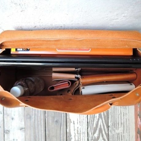 【ORZO】『ベルトセット』ヌメ革 2wayボストンBAG(L) キャメル OR313