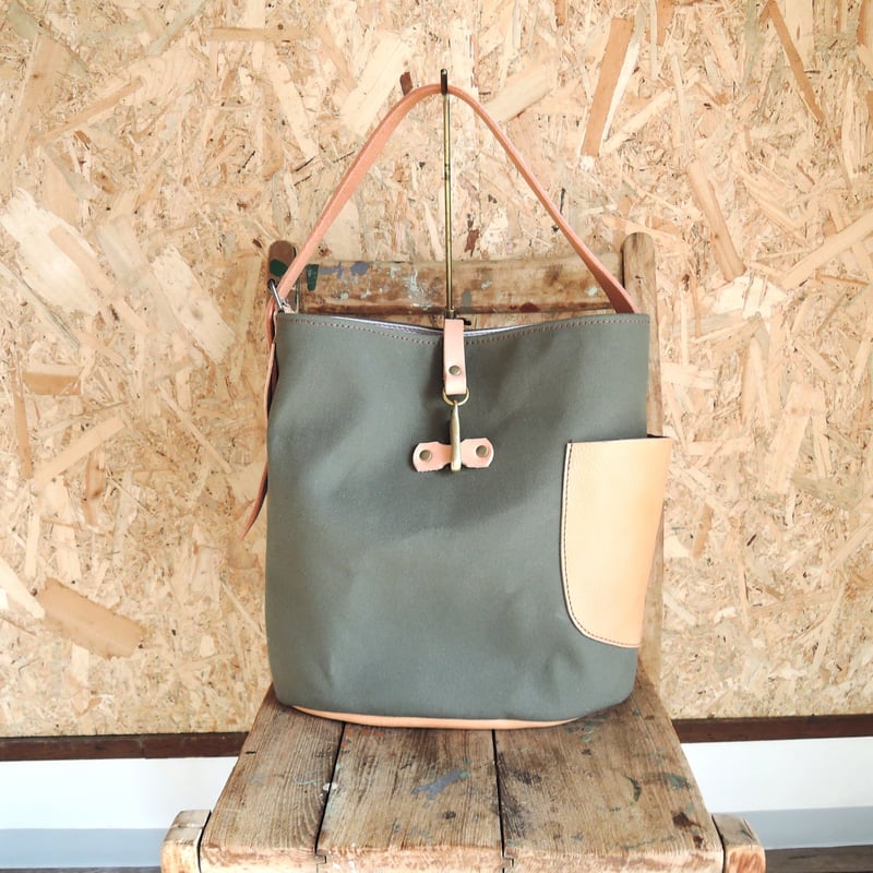 ≪web限定≫ 【ORZO】8号帆布＆ヌメ革 ワンショルダートート BAG