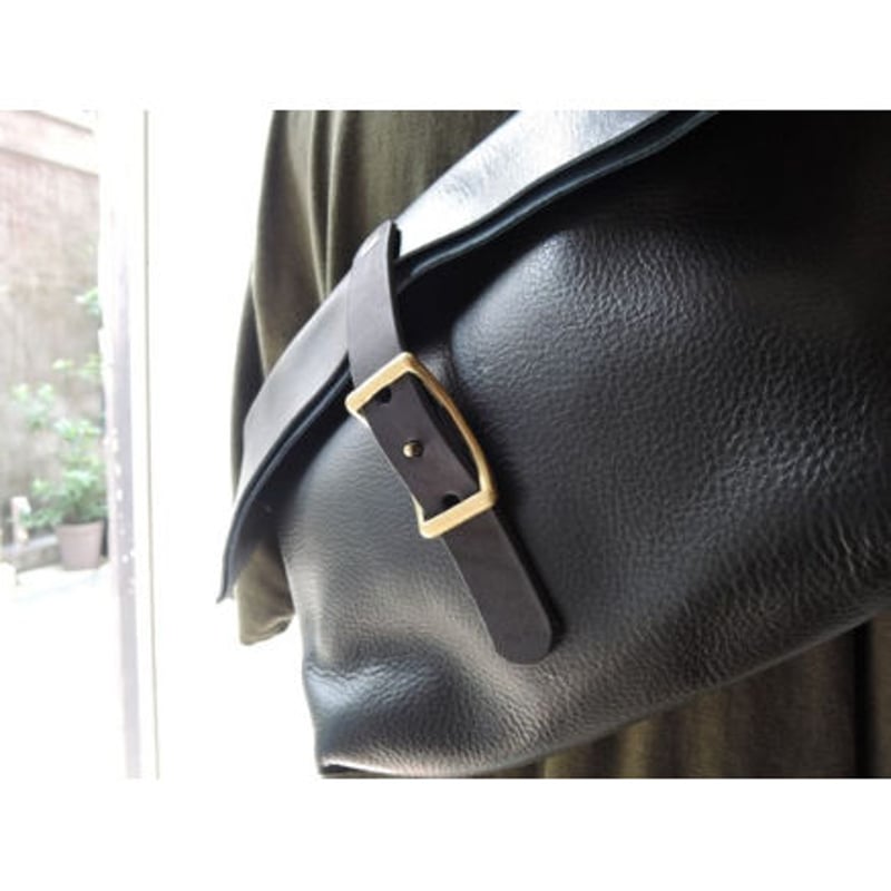 ORZO】 レザーバッグショルダーBAGメッセンジャー(S)ネイビーx